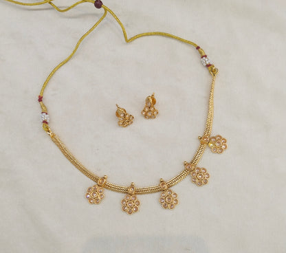 Gold Polki Necklace Jewellery Mansi Sets