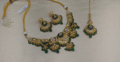 Gold Green Kundan Necklace Sugam sets