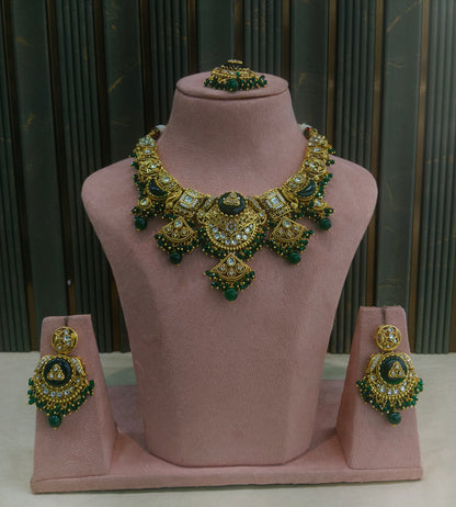 Gold Green Kundan Necklace Sugam sets