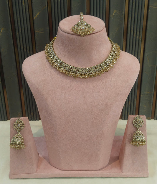 Antique Crystal Gold Necklace Shuba sets