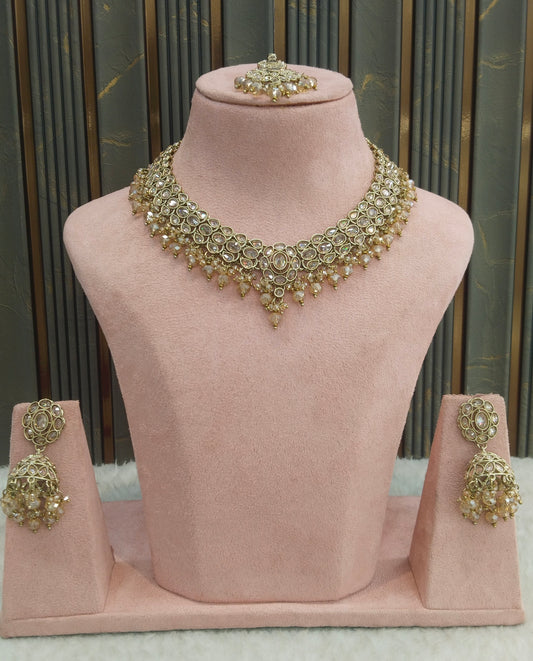 Antique Gold Crystal Necklace Shuba sets
