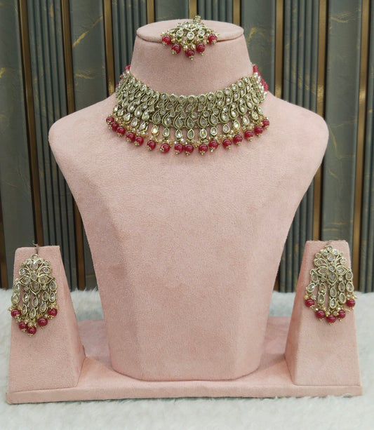 Antique Gold Ruby Necklace Anjali sets