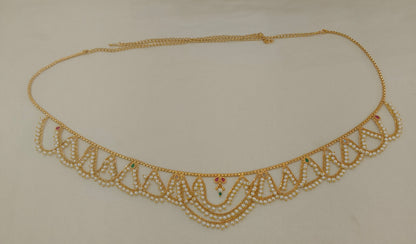 Gold Ruby Green Belly Chain kamarbelt Prachi Saree Chain