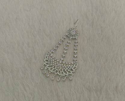 Silver American Diamond Passa Ad Headpiece Hanu Jewelers