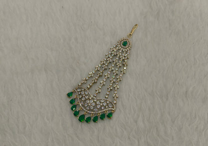 Antique Green American Diamond Passa Ad Headpiece Hanu Jewelers