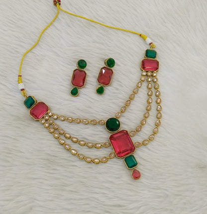 Antique Ruby Green Necklace Raman sets