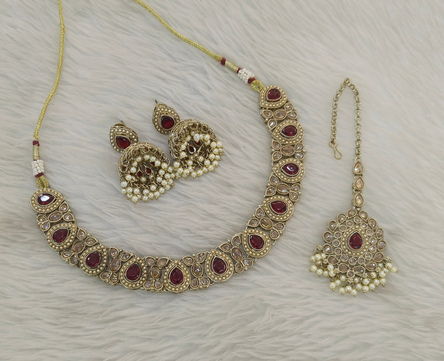 Antique Maroon Necklace Jagjeet sets