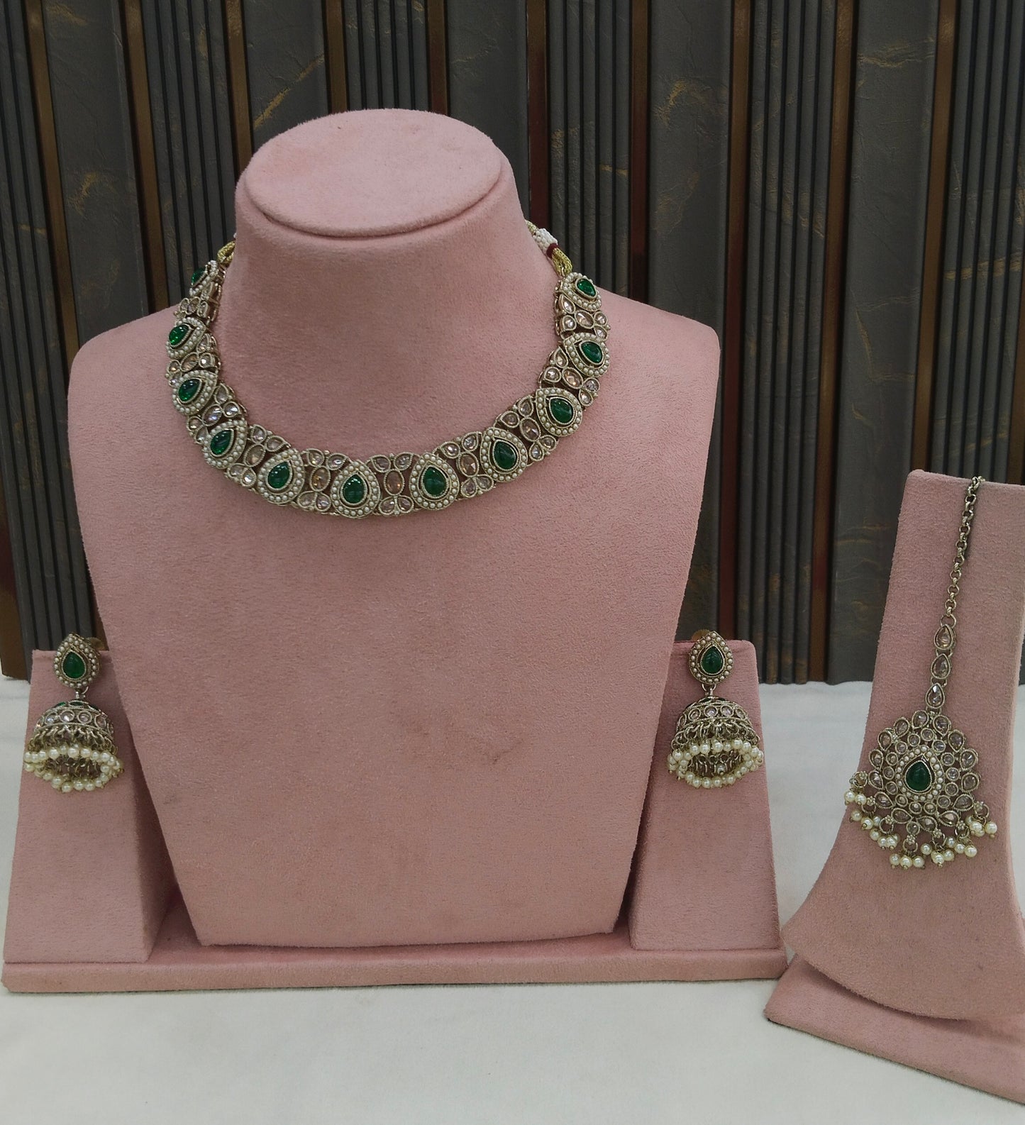 Antique Green Necklace Jagjeet sets