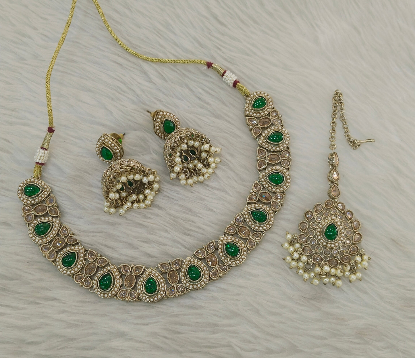 Antique Green Necklace Jagjeet sets