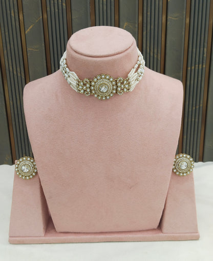 Antique White Choker Jewellery Nalini Set