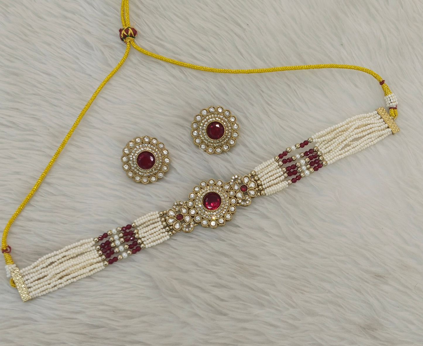 Antique Maroon Choker Jewellery Nalini Set