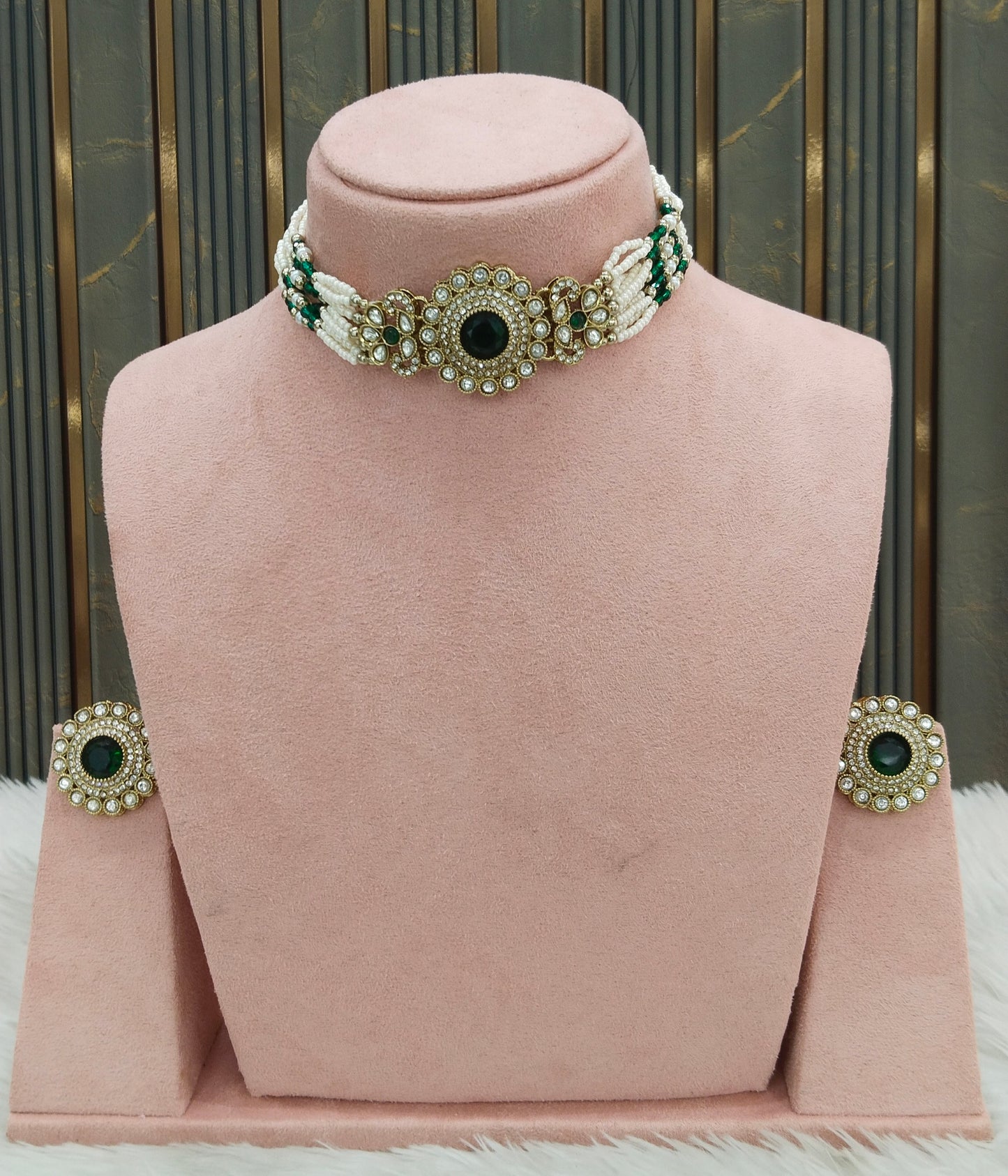 Antique Green Choker Jewellery Nalini Set