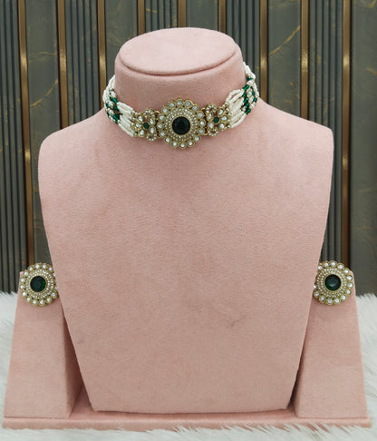 Antique Green Choker Jewellery Nalini Set