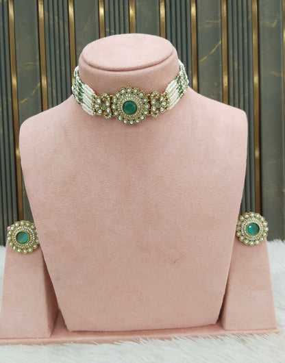 Antique Mint Choker Jewellery Nalini Set