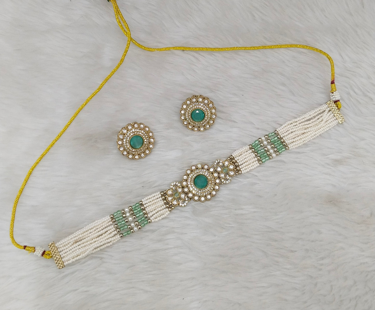 Antique Mint Choker Jewellery Nalini Set