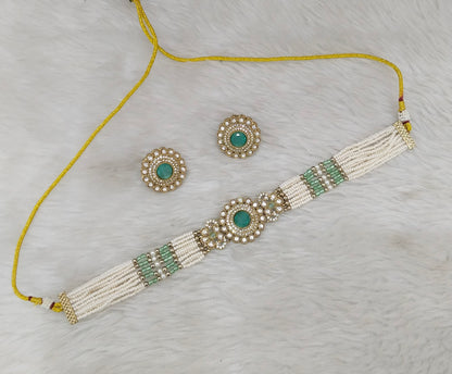 Antique Mint Choker Jewellery Nalini Set