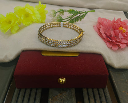 Banita Antique Gold American Diamond Bracelets (Openable)