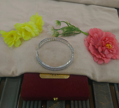 Banita Silver American Diamond Bracelets (Openable)
