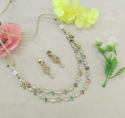 Antique Multi Color Kundan Necklace Jewellery Juna Set