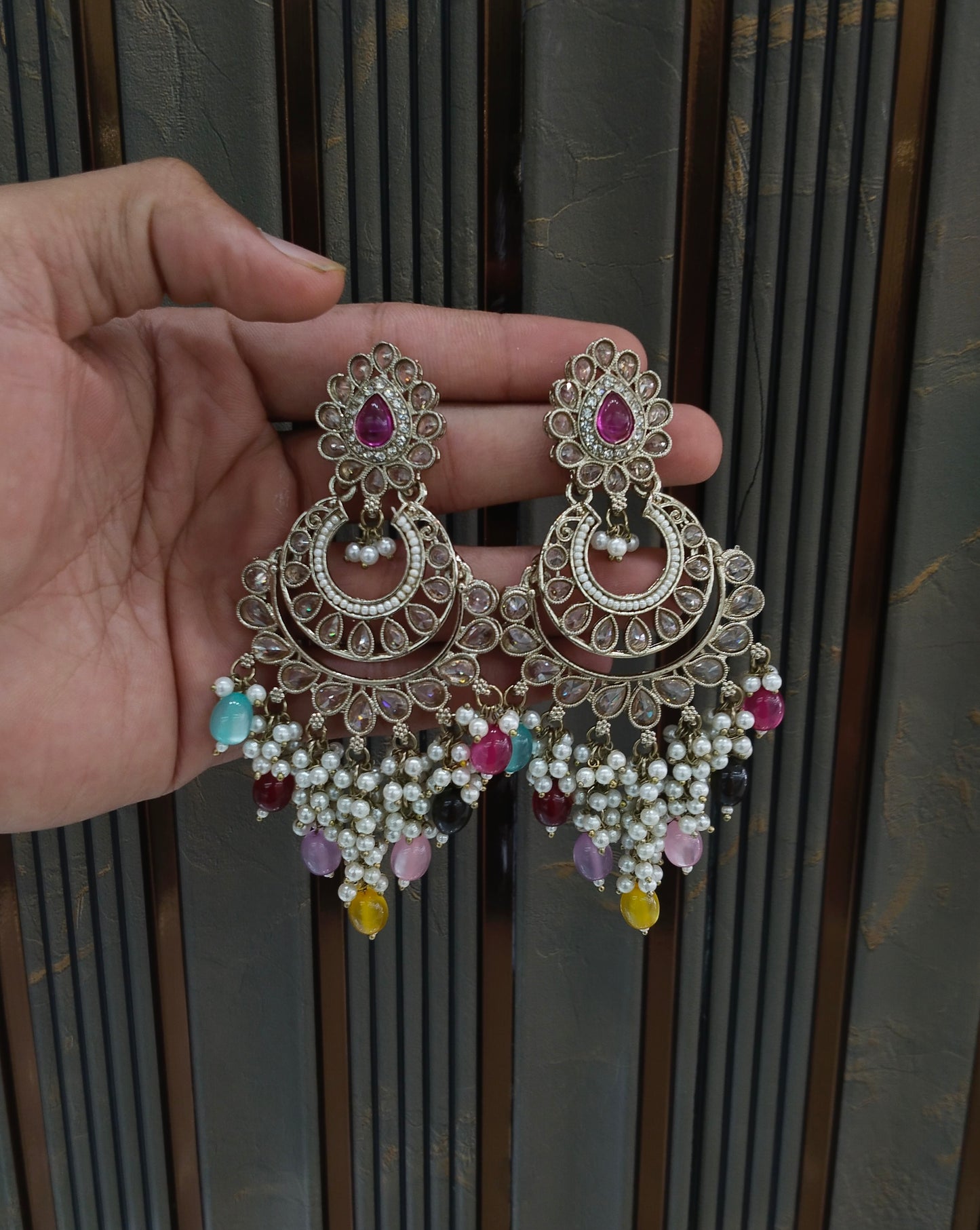 Antique Multi Color Bollywood Marci Earrings