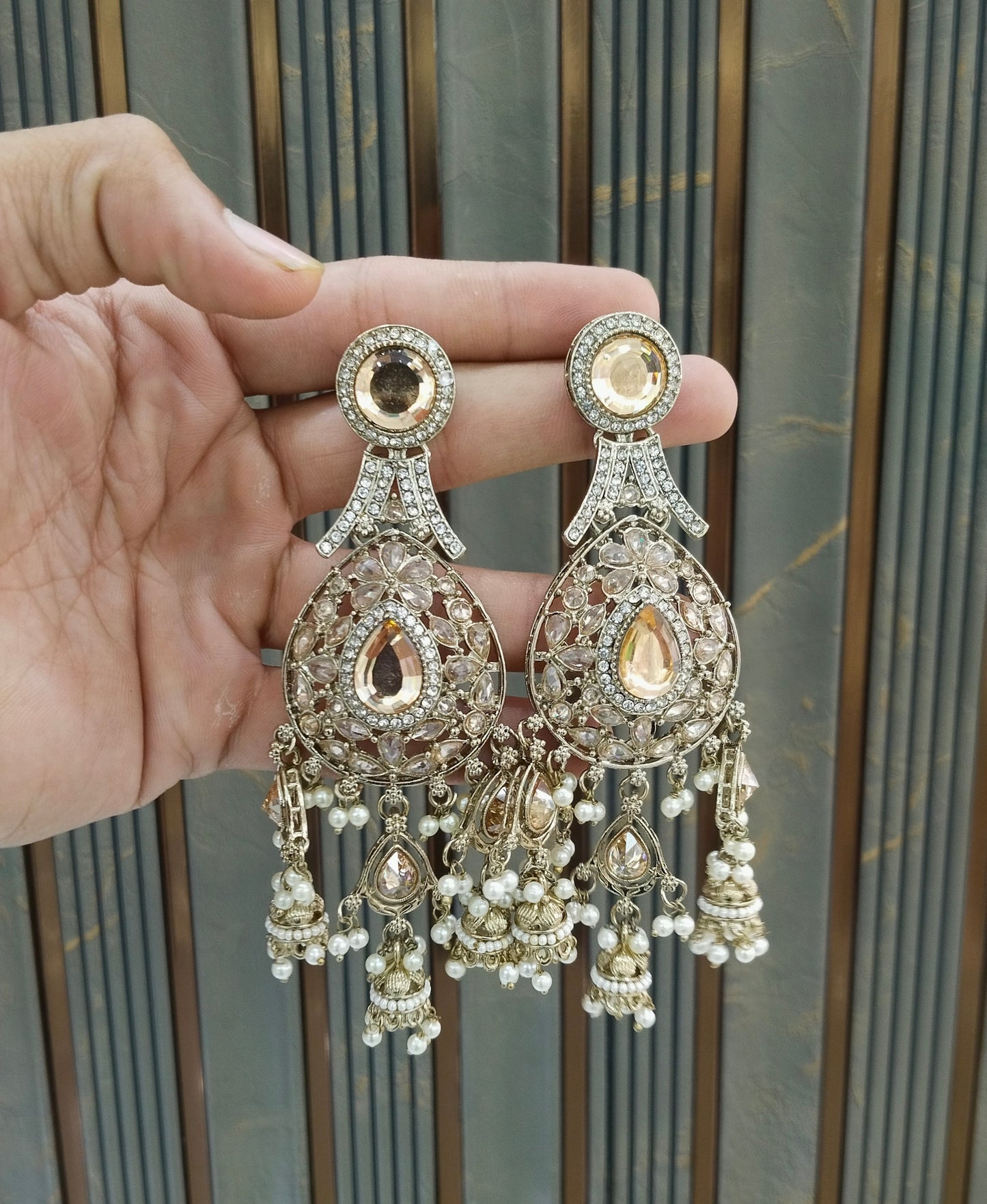 Antique Gold Bollywood Marci Earrings