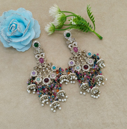 Antique Multi Color Bollywood Ratan Earrings