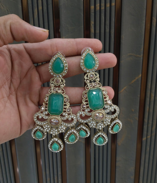 Antique Mint Bollywood Nitika Earrings