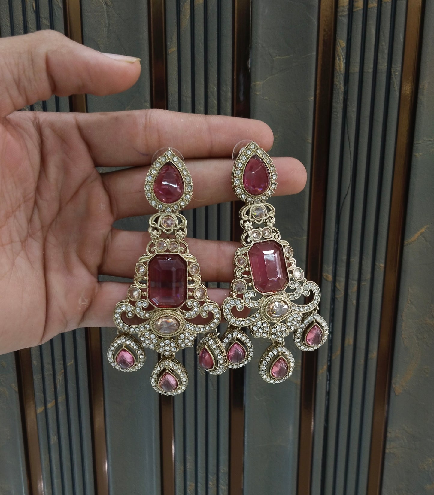Antique Lavender Bollywood Nitika Earrings