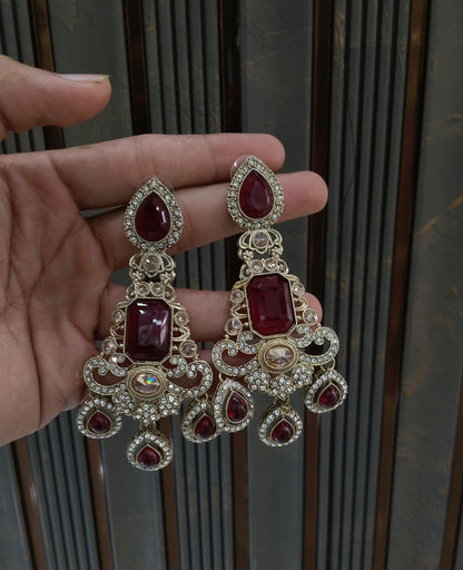 Antique Maroon Bollywood Nitika Earrings