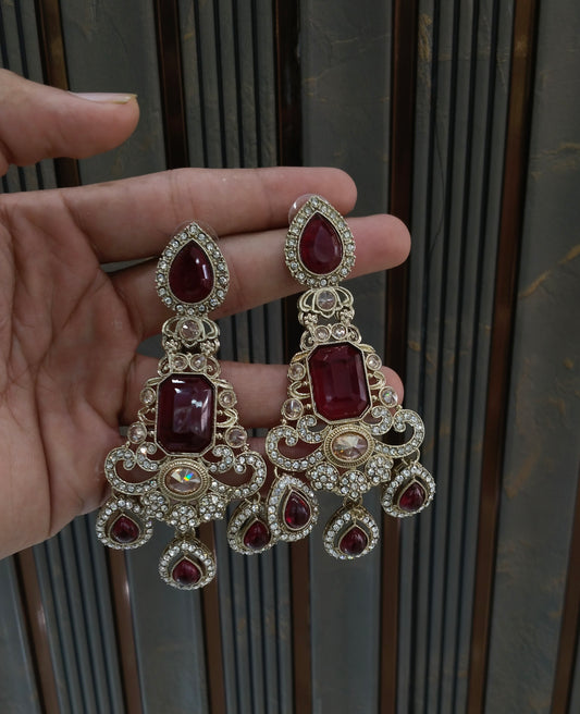 Antique Maroon Bollywood Nitika Earrings