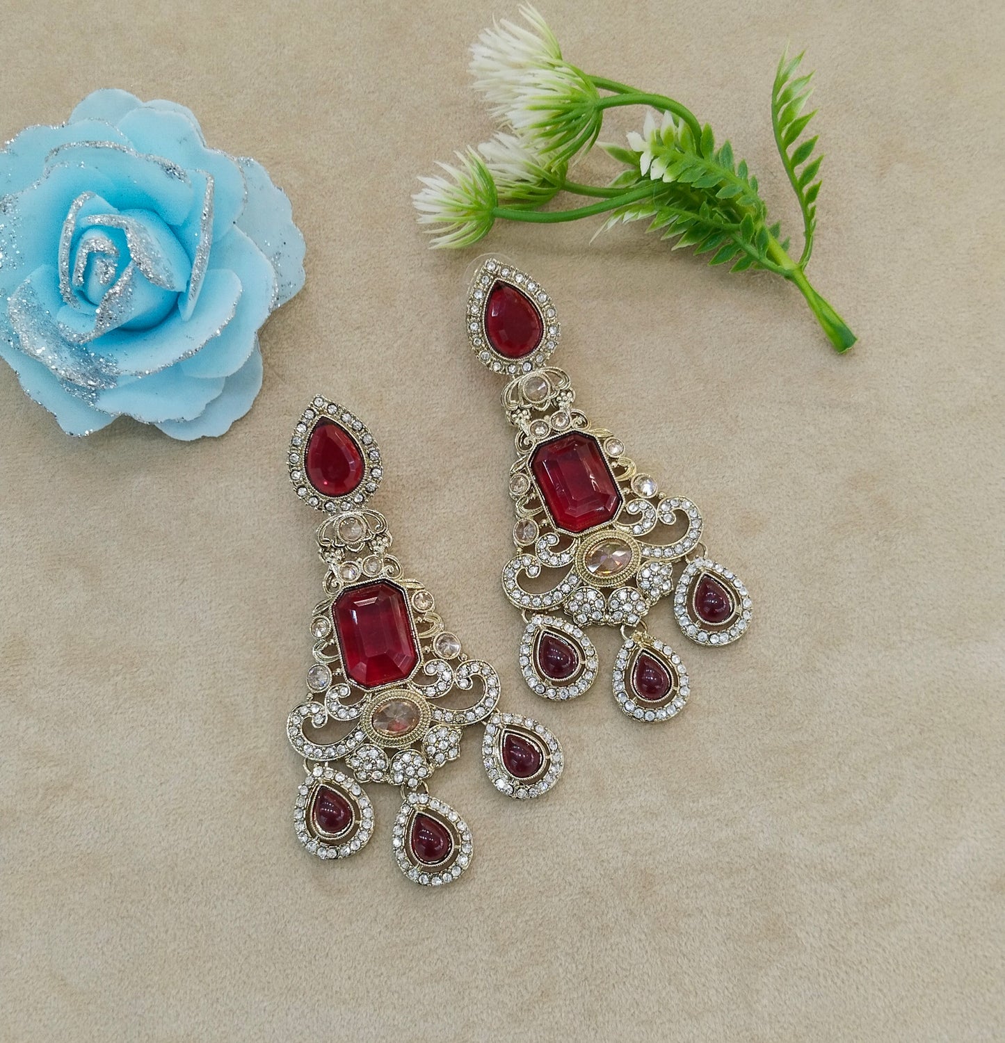 Antique Maroon Bollywood Nitika Earrings