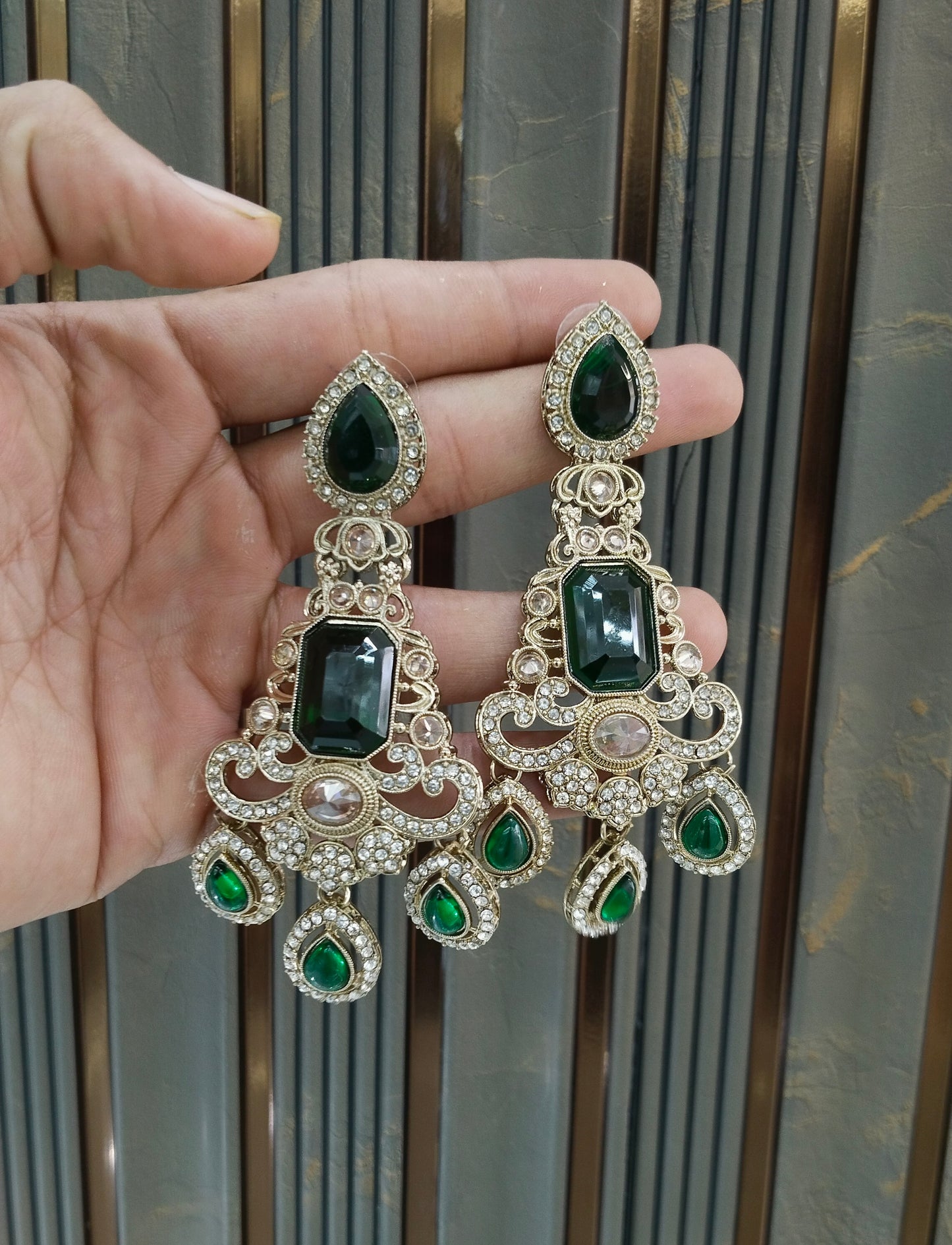 Antique Green Bollywood Nitika Earrings
