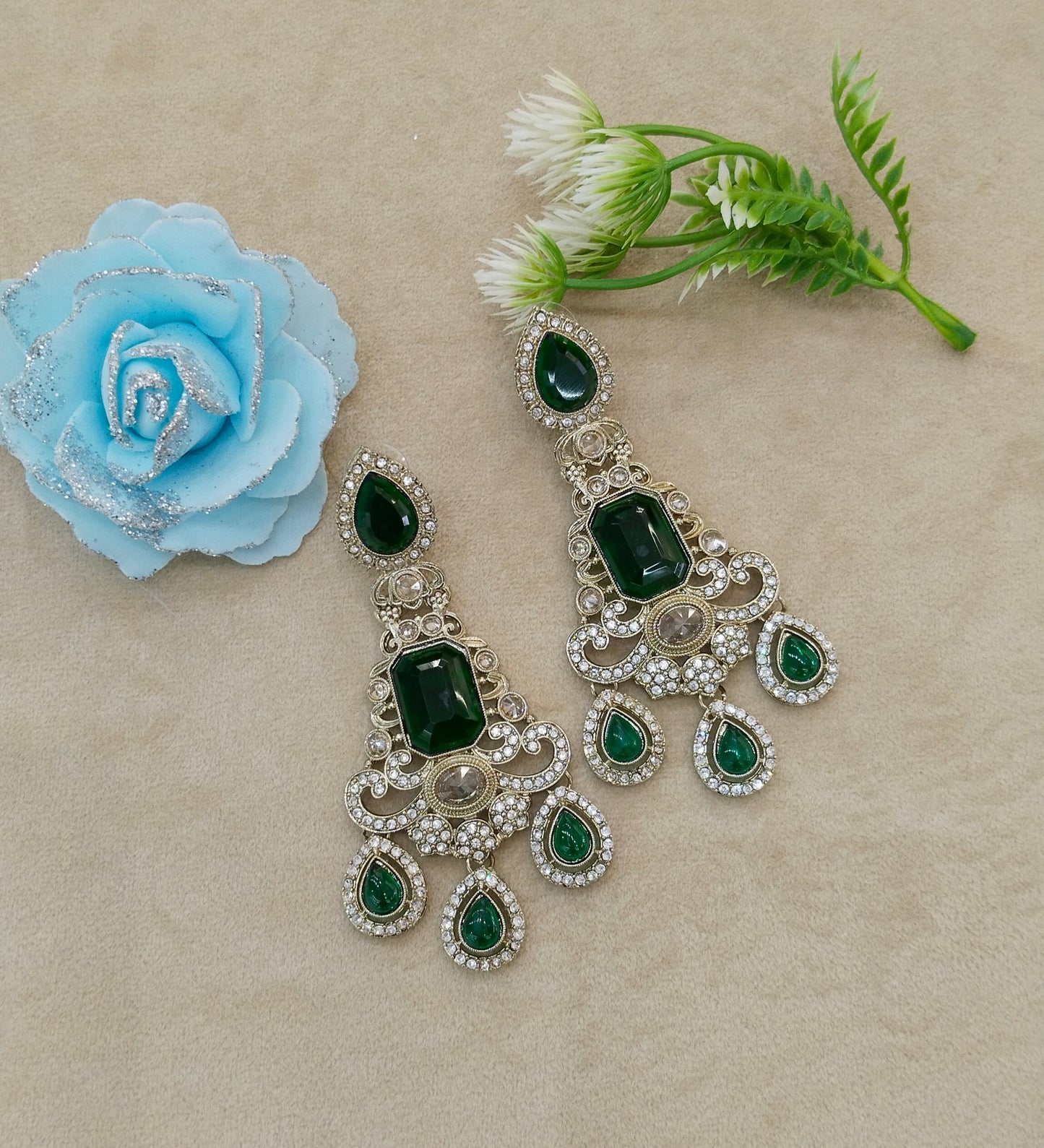 Antique Green Bollywood Nitika Earrings