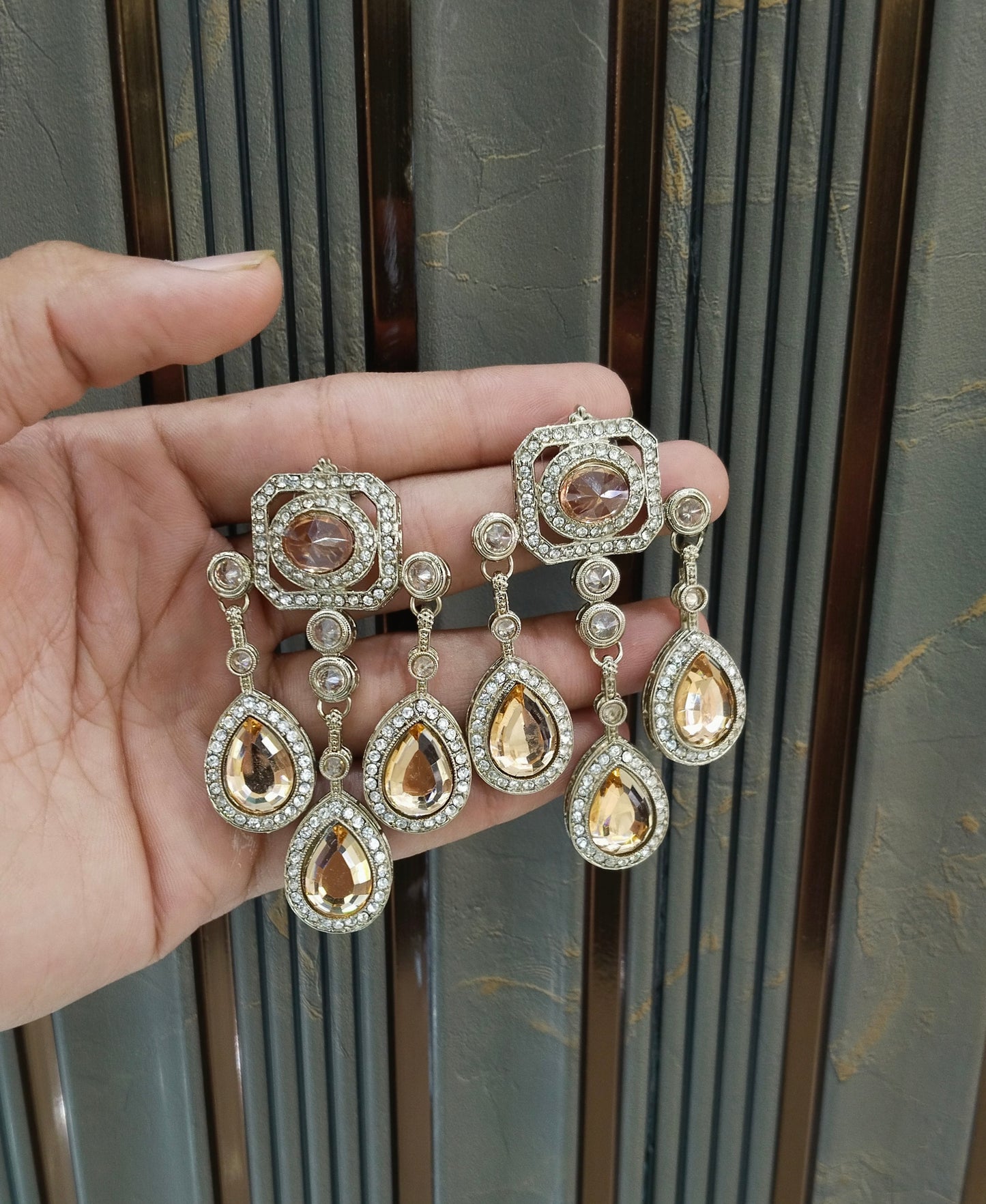 Antique Gold Bollywood Ratan Earrings