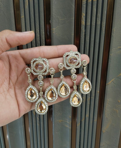 Antique Gold Bollywood Ratan Earrings