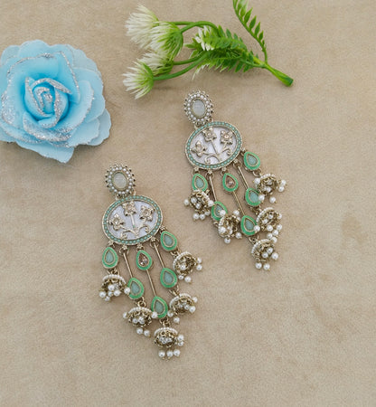 Antique Mint Bollywood Tony Earrings