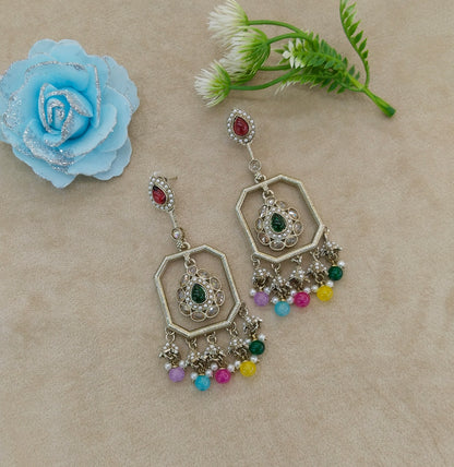 Antique Multi Color Bollywood Ratan Earrings