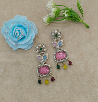 Antique Multi Color Bollywood Ratan Earrings