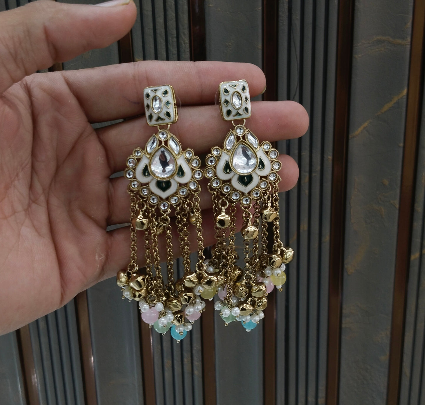 Antique Multi Color Bollywood Ratan Earrings