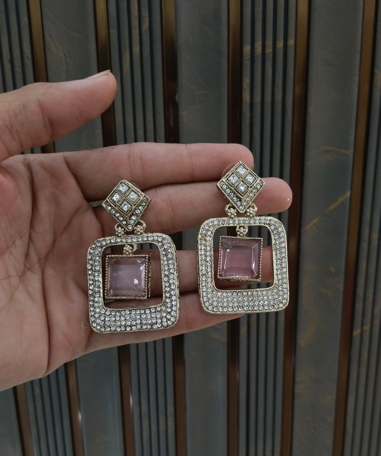 Antique Lavender Bollywood Myna Earrings