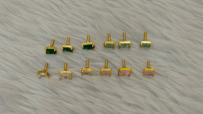 Gold Change Able Stone American Diamond Ad Maron Necklace Sets