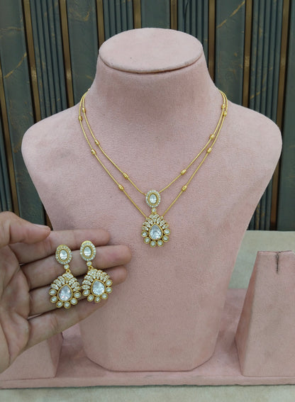 Gold American Diamond Ad Disny Necklace Sets