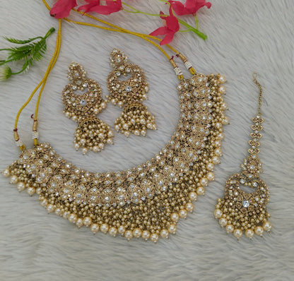 Antique White Necklace Jewellery Shallu Set
