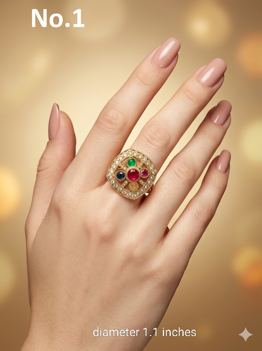 Gold Cocktail Still Finger Rings