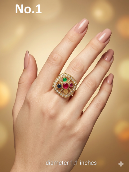 Gold Cocktail Still Finger Rings