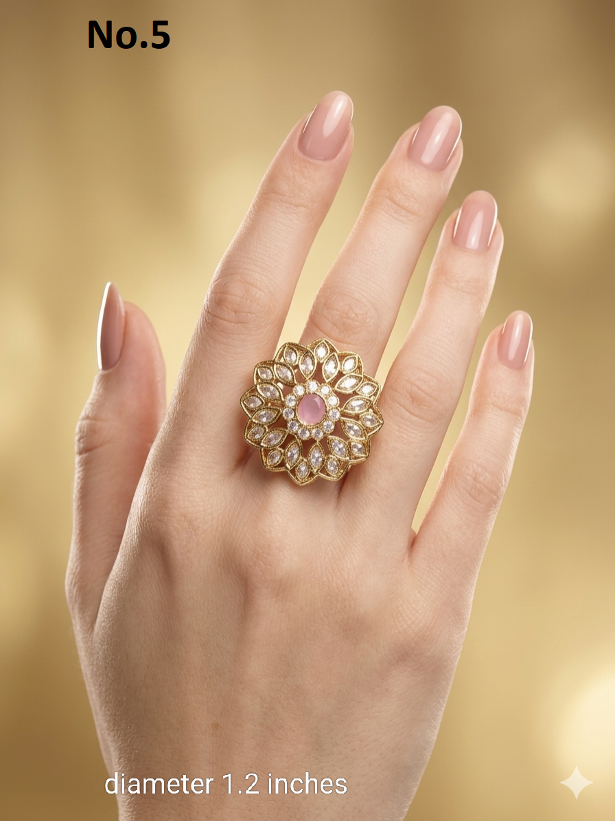 Gold Cocktail Still Finger Rings