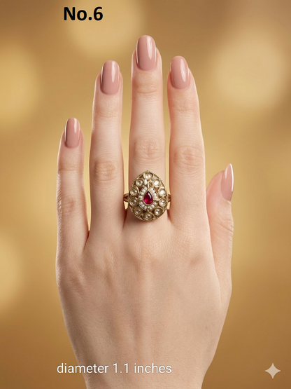 Gold Cocktail Still Finger Rings