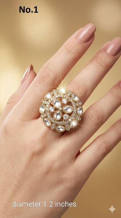 Gold Cocktail Still Finger Rings