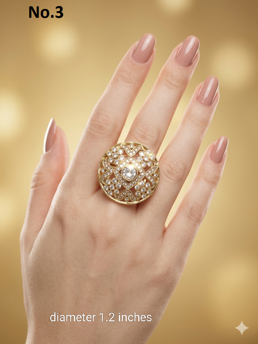 Gold Cocktail Still Finger Rings