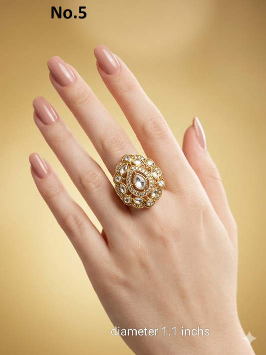Gold Cocktail Still Finger Rings